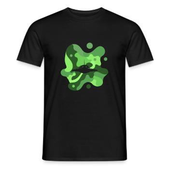 Ufo Mars Space - Men's T-Shirt - black - Front - AI Model Male 178 light (178cm)