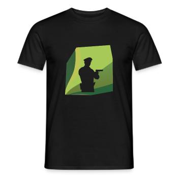 Polizei Notruf Streife - Männer T-Shirt - Schwarz - Vorne - AI Model Male 178 light (178cm)