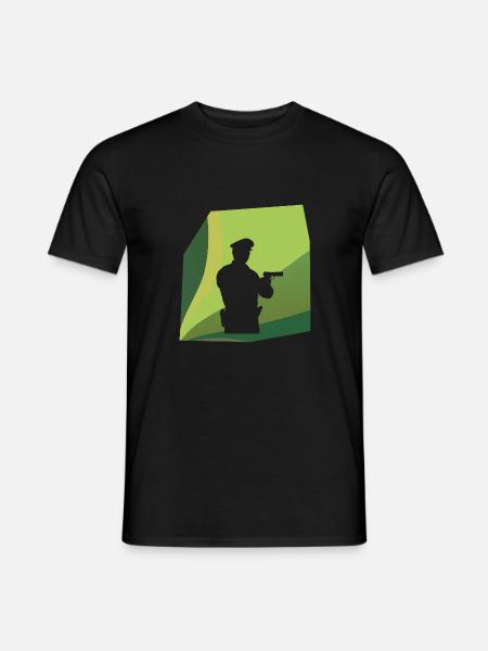 Polizei Notruf Streife - Männer T-Shirt - Schwarz