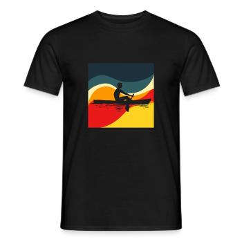Techniques d’aviron en équipe - T-shirt homme - noir - Devant - AI Model Male 178 light (178cm)