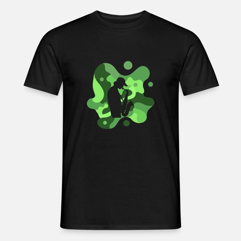 Saxophon Jazz - Männer T-Shirt - Schwarz