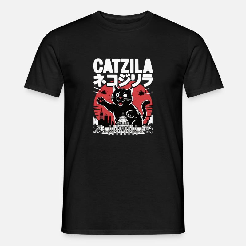 Catzilla Catzilla - Männer T-Shirt - Schwarz