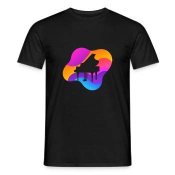 Het Instrument van de pianopianist - Heren T-shirt - zwart - Voor - AI Model Male 178 light (178cm)