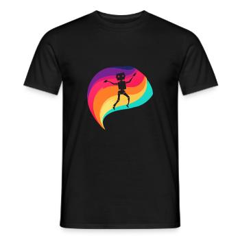 Robot Cyborg - Men's T-Shirt - black - Front - AI Model Male 178 light (178cm)