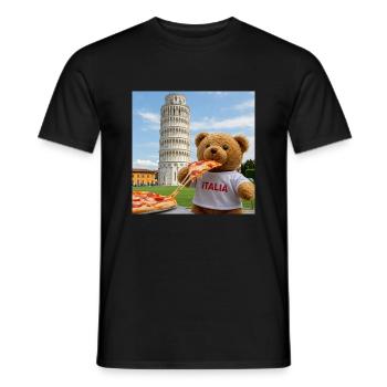 TEDDY's kulinarische Weltreise durch Italien - Männer T-Shirt - Schwarz - Vorne - AI Model Male 178 light (178cm)