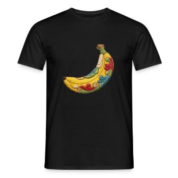 Banane brodée - T-shirt homme - noir - Devant - AI Model Male 178 light (178cm)