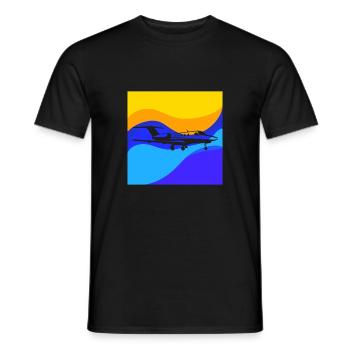 Cabine d’avion Passenger Machine - T-shirt homme - noir - Devant - AI Model Male 178 light (178cm)