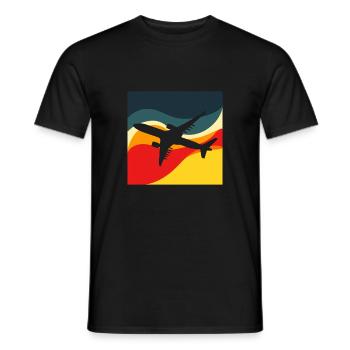 Airport cabin jumbo jet - Men's T-Shirt - black - Front - AI Model Male 178 light (178cm)