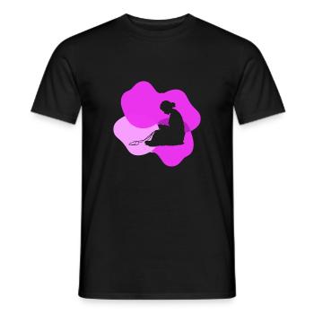 Yarn Stitches DIY - Men's T-Shirt - black - Front - AI Model Male 178 light (178cm)