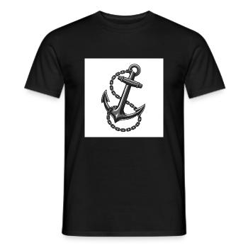 Ship's anchor - indispensable at sea - Men's T-Shirt - black - Front - AI Model Male 178 light (178cm)