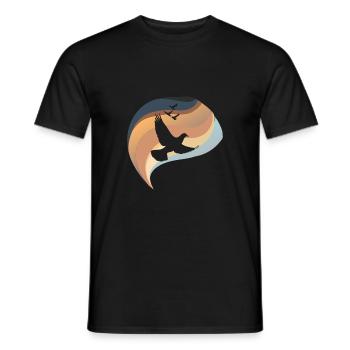 Pigeons, pigeon dung, dove of peace - Men's T-Shirt - black - Front - AI Model Male 178 light (178cm)