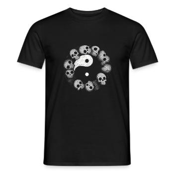 Yin Yang Skull - Men's T-Shirt - black - Front - AI Model Male 178 light (178cm)