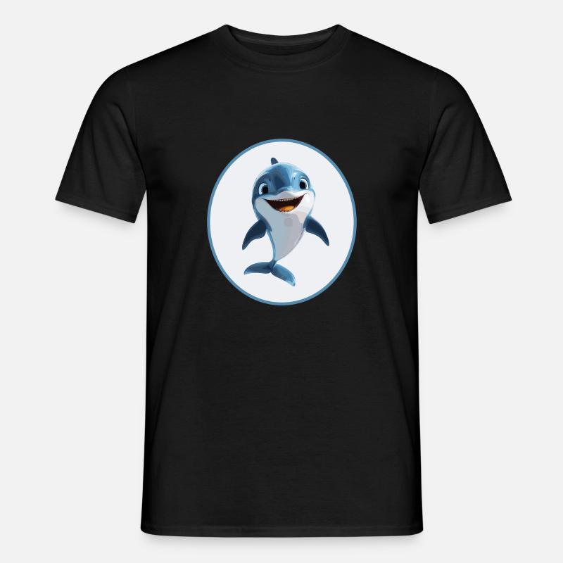 Delphin - Männer T-Shirt - Schwarz