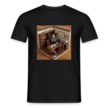 angela - Männer T-Shirt - Schwarz - Vorne - AI Model Male 178 light (178cm)