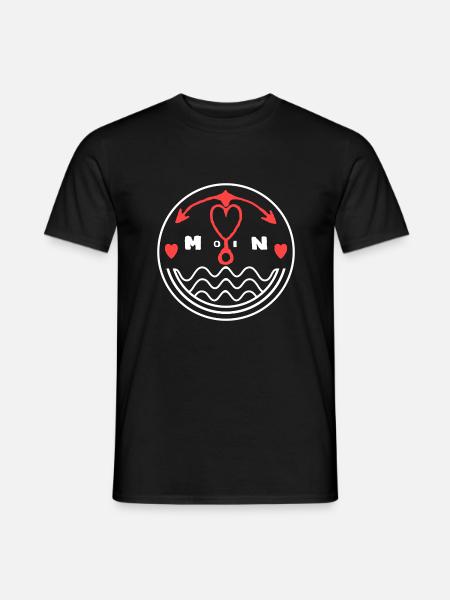 Moin lieber Anker für die Möwen Seemänner - Männer T-Shirt - Schwarz