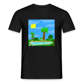Niedliche Pixellandschaft! - Männer T-Shirt - Schwarz - Vorne - AI Model Male 178 light (178cm)
