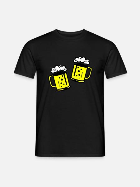 Bier Bierkrug Prost - Männer T-Shirt - Schwarz