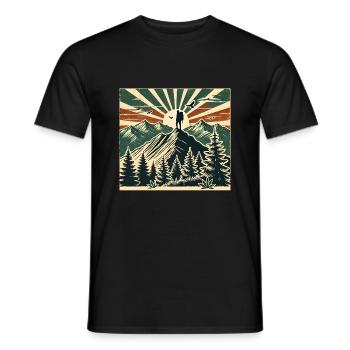 Wandern - Männer T-Shirt - Schwarz - Vorne - AI Model Male 178 light (178cm)