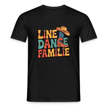 Line Dance Familie - Männer T-Shirt - Schwarz - Vorne - AI Model Male 178 light (178cm)