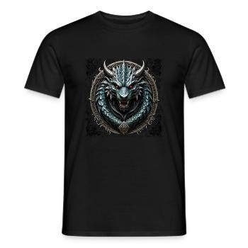 Drache - Männer T-Shirt - Schwarz - Vorne - AI Model Male 178 light (178cm)