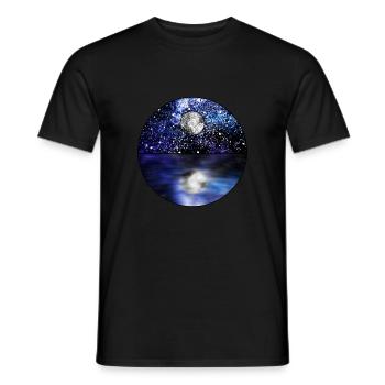 Cosmic Full Moon Scene - Men's T-Shirt - black - Front - AI Model Male 178 light (178cm)