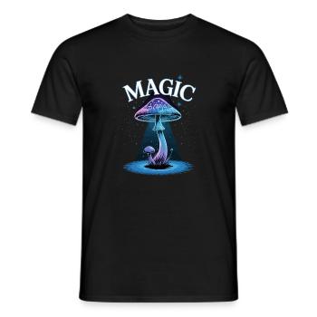 Magischer Pilz im Sternenlicht - Männer T-Shirt - Schwarz - Vorne - AI Model Male 178 light (178cm)