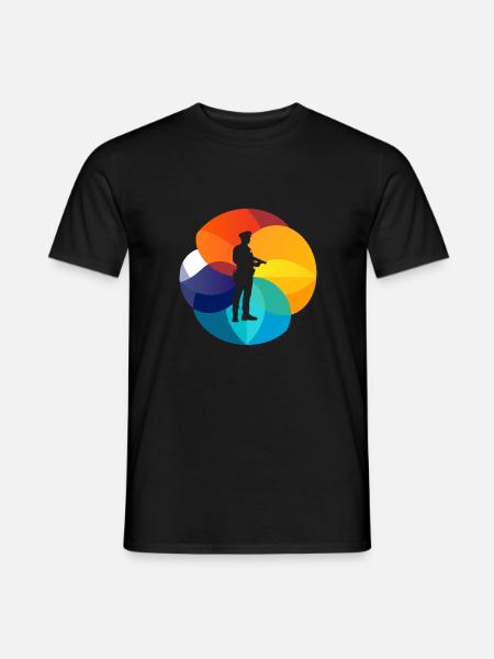 Polizei Streife Kriminalitaet - Männer T-Shirt - Schwarz