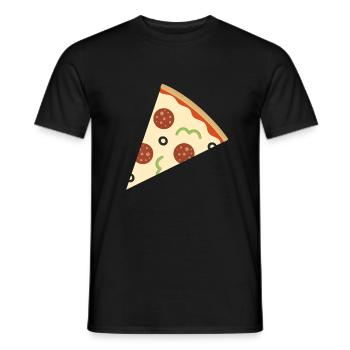 Pizzastück - Männer T-Shirt - Schwarz - Vorne - AI Model Male 178 light (178cm)