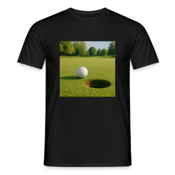 Golf -Golfball auf Grün - Männer T-Shirt - Schwarz - Vorne - AI Model Male 178 light (178cm)