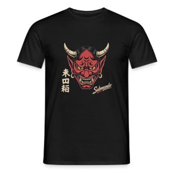 Japanese mask - Men's T-Shirt - black - Front - AI Model Male 178 light (178cm)