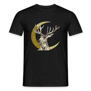 Hirsch - Männer T-Shirt - Schwarz - Vorne - AI Model Male 178 light (178cm)