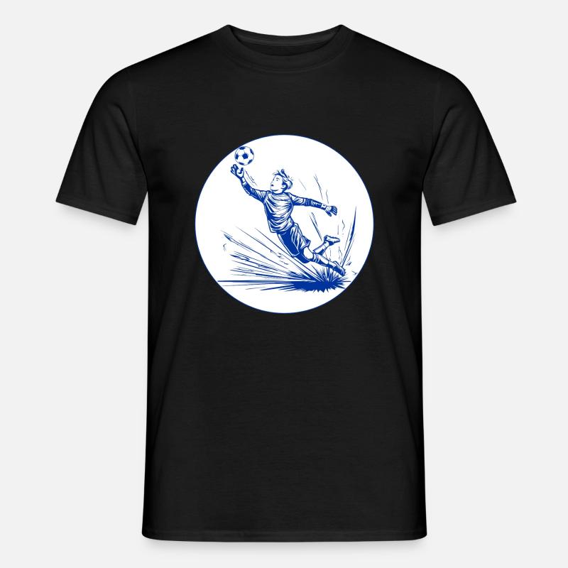 Torwart (blau-weiß) - Männer T-Shirt - Schwarz