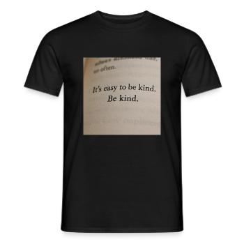 Seite im Buch - Es ist leicht, freundlich zu sein - Männer T-Shirt - Schwarz - Vorne - AI Model Male 178 light (178cm)