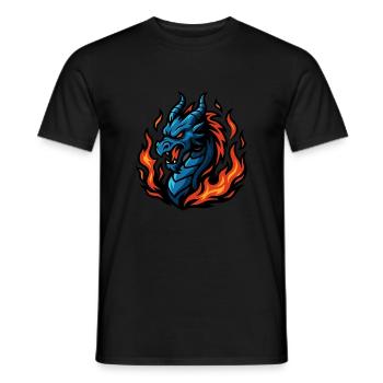 Dragon – Blaze Fury | Urban Zodiac Mascot - Men's T-Shirt - black - Front - AI Model Male 178 light (178cm)