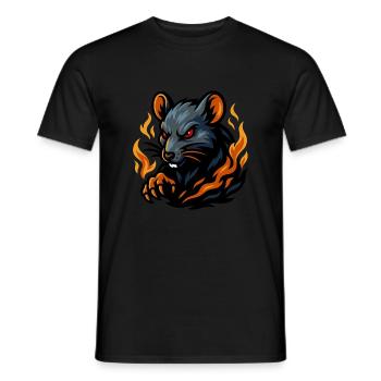 Rat – Shadow Claws | Urban Zodiac Mascot - Men's T-Shirt - black - Front - AI Model Male 178 light (178cm)