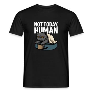 Nicht heute, Mensch – Sarkastisches faules Katzendesign - Männer T-Shirt - Schwarz - Vorne - AI Model Male 178 light (178cm)