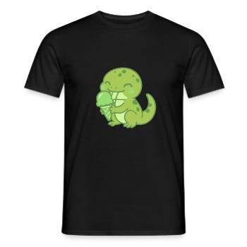 Echse Gecko Eisessen Eis - Männer T-Shirt - Schwarz - Vorne - AI Model Male 178 light (178cm)