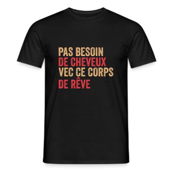 Keine Haare nötig für diesen Traumkörper - Männer T-Shirt - Schwarz - Vorne - AI Model Male 178 light (178cm)