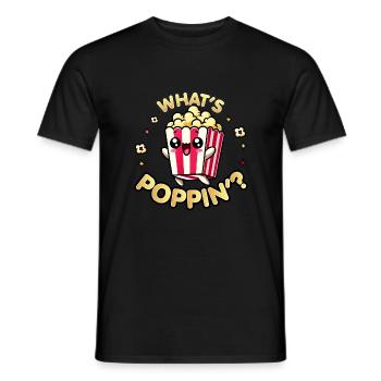 Maïs soufflé Kawaii Chibi - Qu’est-ce que Poppin' Funny Food - T-shirt homme - noir - Devant - AI Model Male 178 light (178cm)