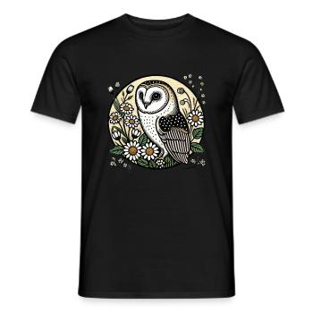 Vintage barn owl - Men's T-Shirt - black - Front - AI Model Male 178 light (178cm)