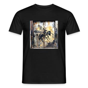 Lost Place Unique Abeille Volant Rouille Métal Urbain - T-shirt homme - noir - Devant - AI Model Male 178 light (178cm)