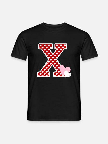 Letter x heart - Men's T-Shirt - black
