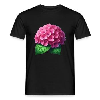 Hortensie rosa - Männer T-Shirt - Schwarz - Vorne - AI Model Male 178 light (178cm)