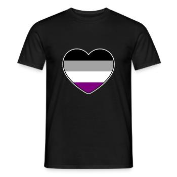 Coeur aux couleurs du drapeau asexué - T-shirt homme - noir - Devant - AI Model Male 178 light (178cm)