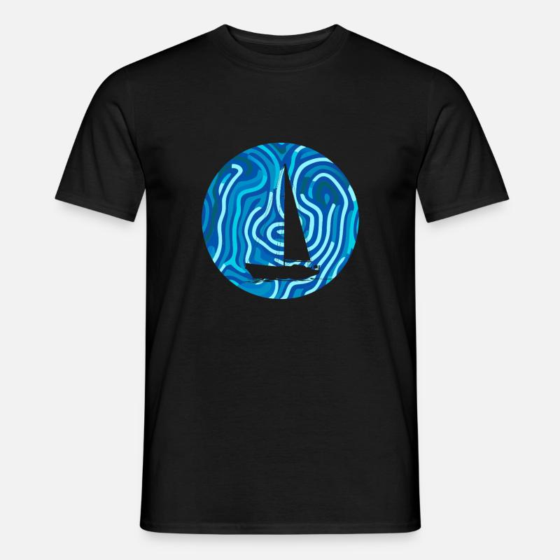 Segelboot Boot Boote - Männer T-Shirt - Schwarz