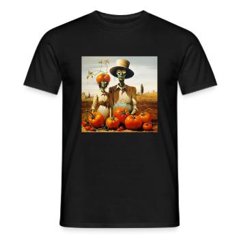 Tomato Farmer Man WomanTomato Landscape Surreal - Men's T-Shirt - black - Front - AI Model Male 178 light (178cm)