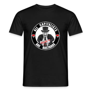 Alle Kapitalisten sind Bastarde - Männer T-Shirt - Schwarz - Vorne - AI Model Male 178 light (178cm)