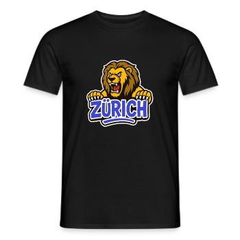 Zurich Lion - Men's T-Shirt - black - Front - AI Model Male 178 light (178cm)