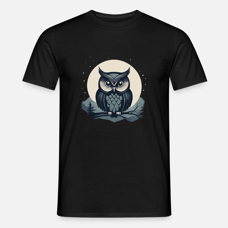 Eule - Männer T-Shirt - Schwarz