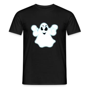 Glowing Halloween Ghost - Men's T-Shirt - black - Front - AI Model Male 178 light (178cm)